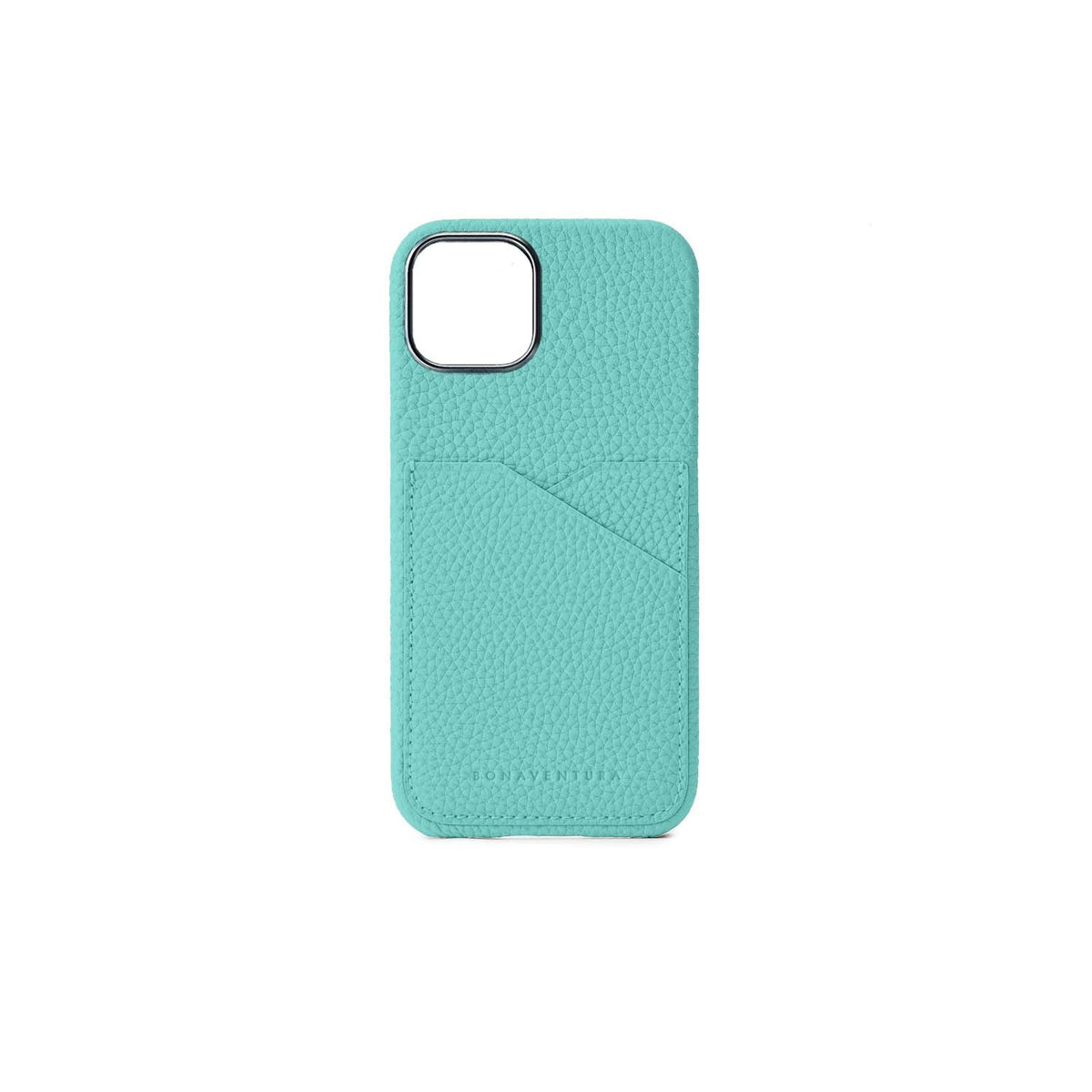 iPhone 15 Back Cover Case Shrink Leather (Atoll Blue (Etoupe edge paint))