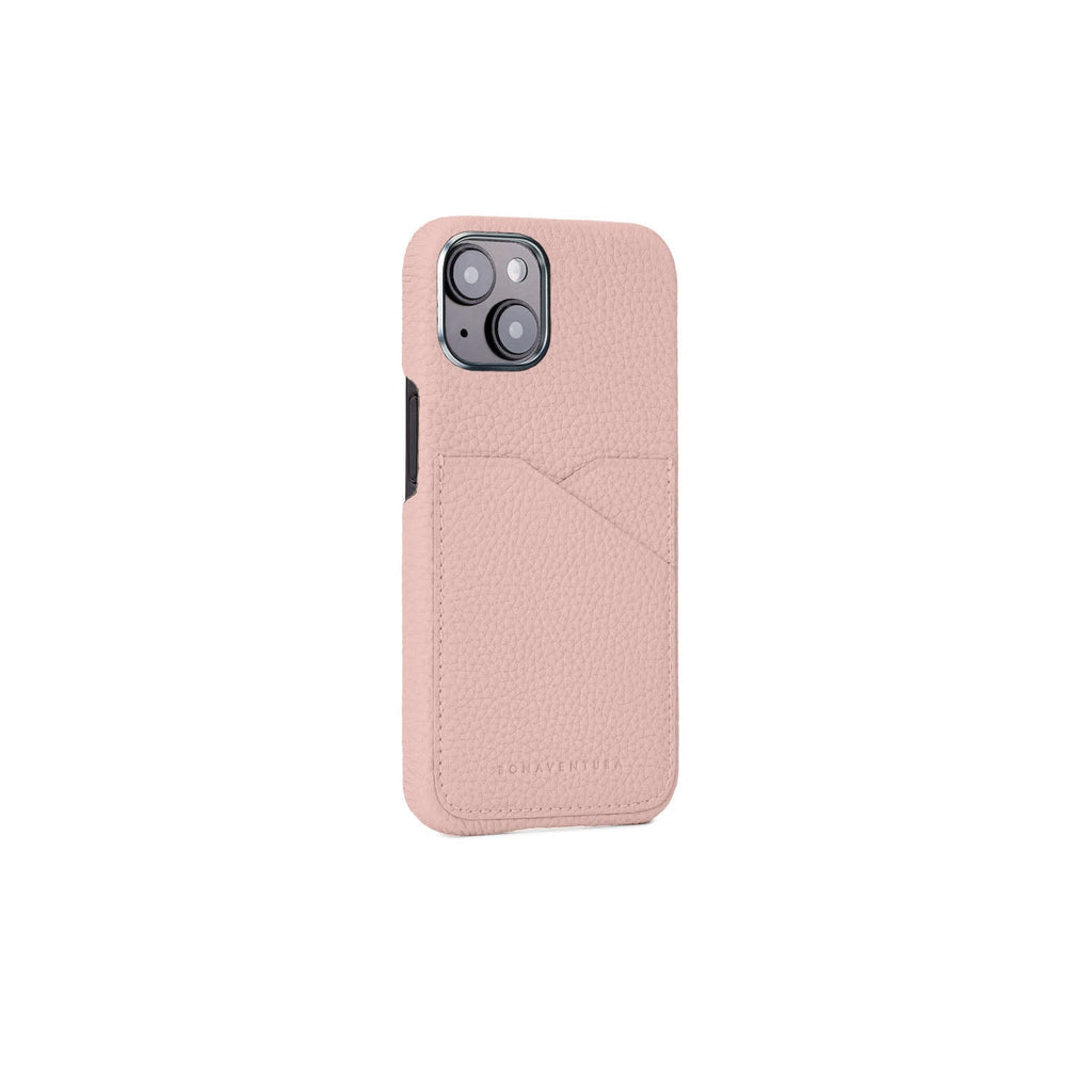 iPhone 15 Back Cover Case Shrink Leather (Sakura Pink (Etoupe edge paint))