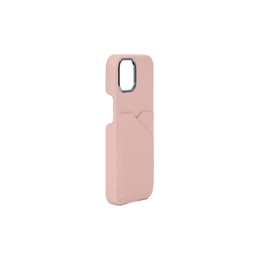 iPhone 15 Back Cover Case Shrink Leather (Sakura Pink (Etoupe edge paint))