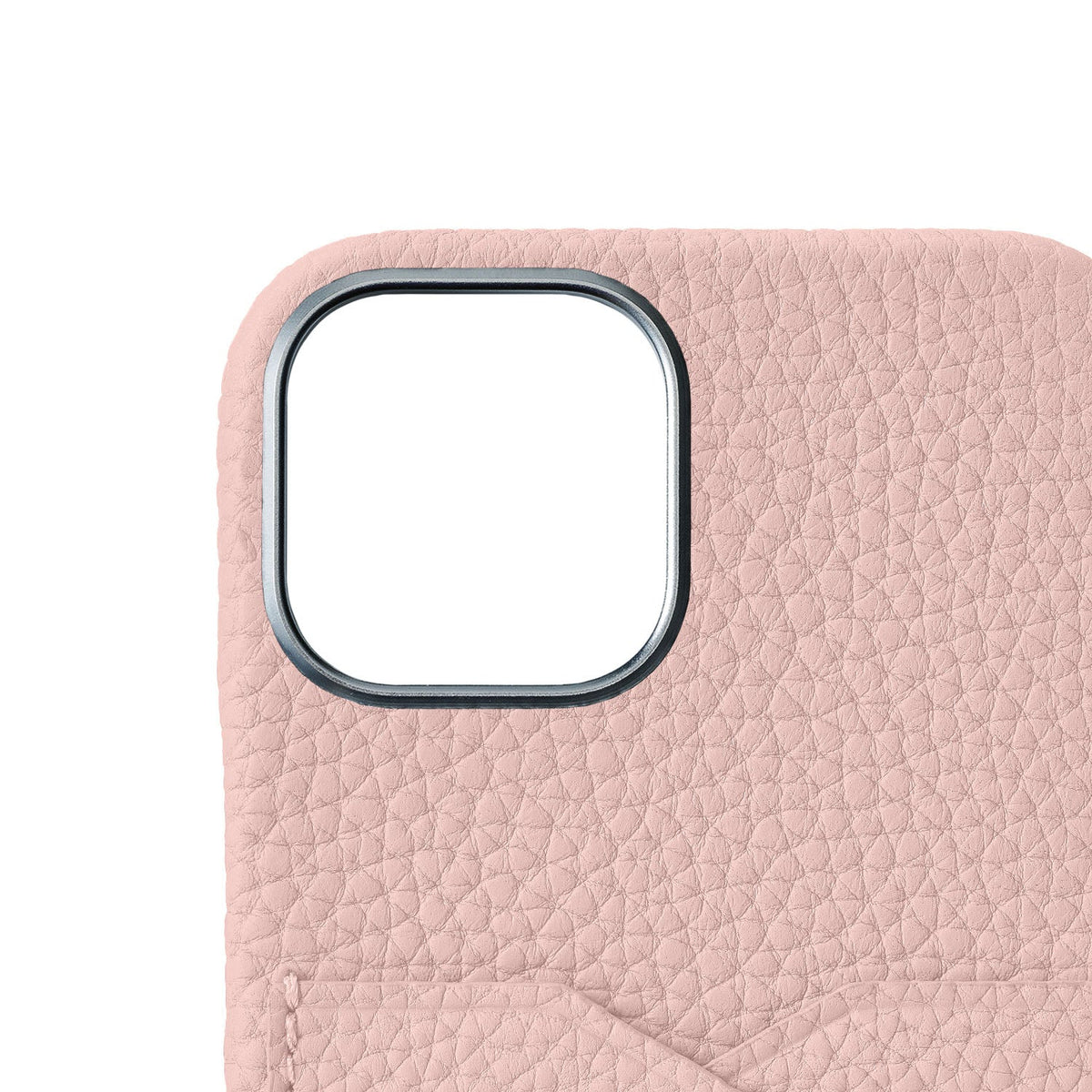 iPhone 15 Back Cover Case Shrink Leather (Sakura Pink (Etoupe edge paint))