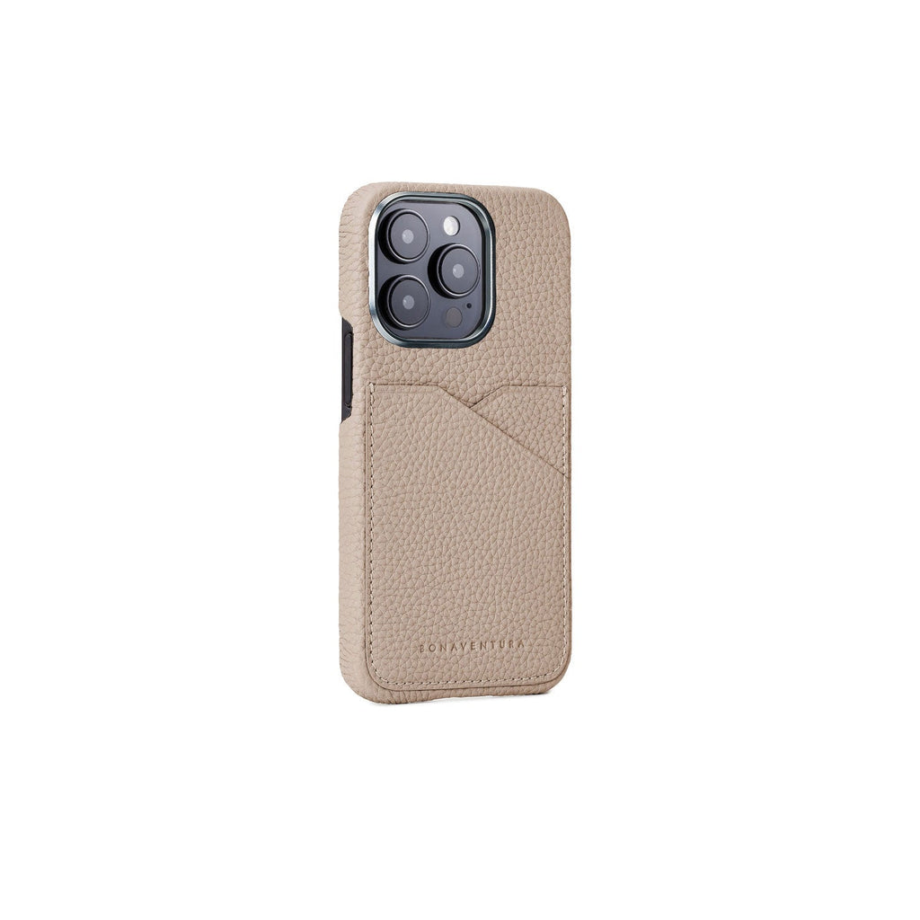 iPhone 15 Pro Back Cover Case Shrink Leather (Greige)