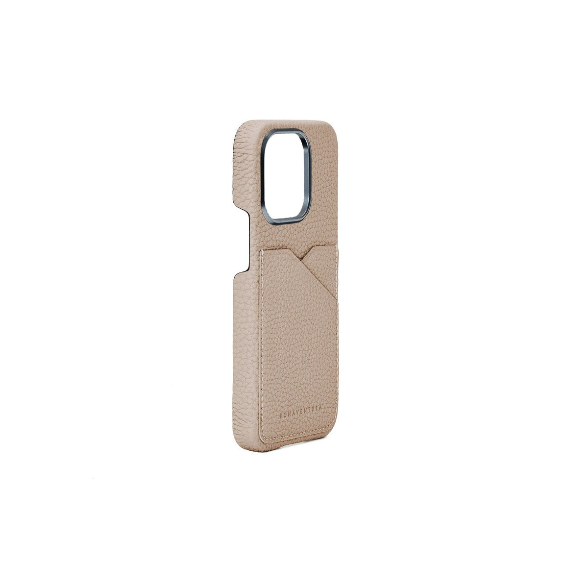 iPhone 15 Pro Back Cover Case Shrink Leather (Greige)