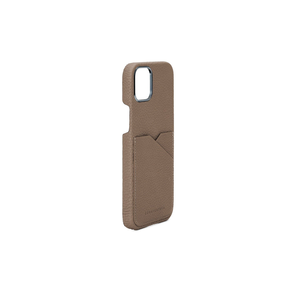 iPhone 15 Plus Back Cover Case Shrink Leather (Etoupe)