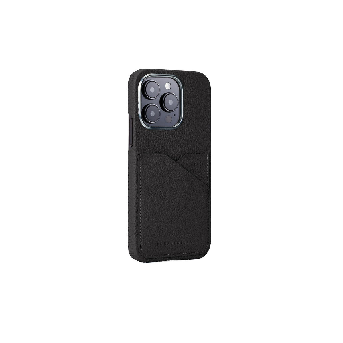 iPhone 15 Pro Max Back Cover Case Shrink Leather (Black)