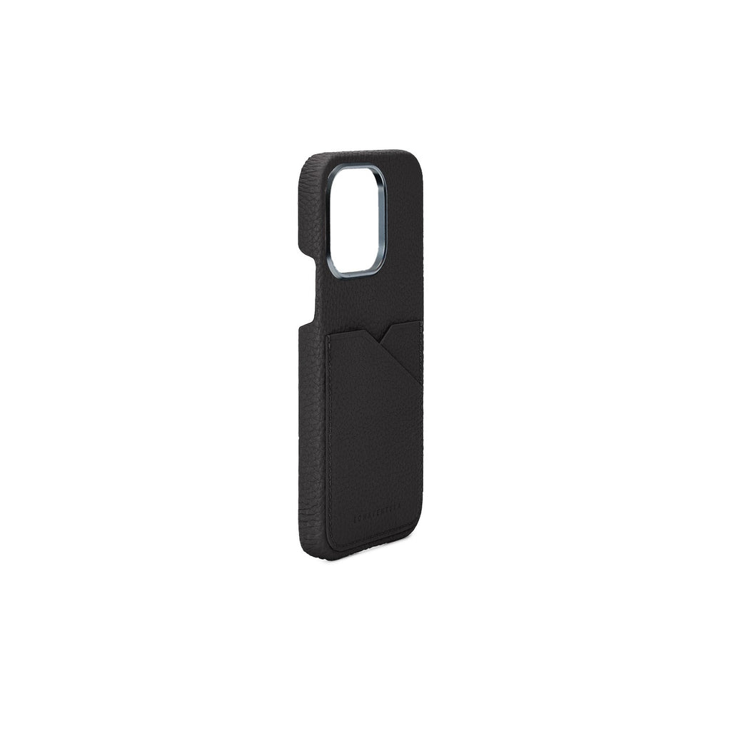 iPhone 15 Pro Max Back Cover Case Shrink Leather (Black)