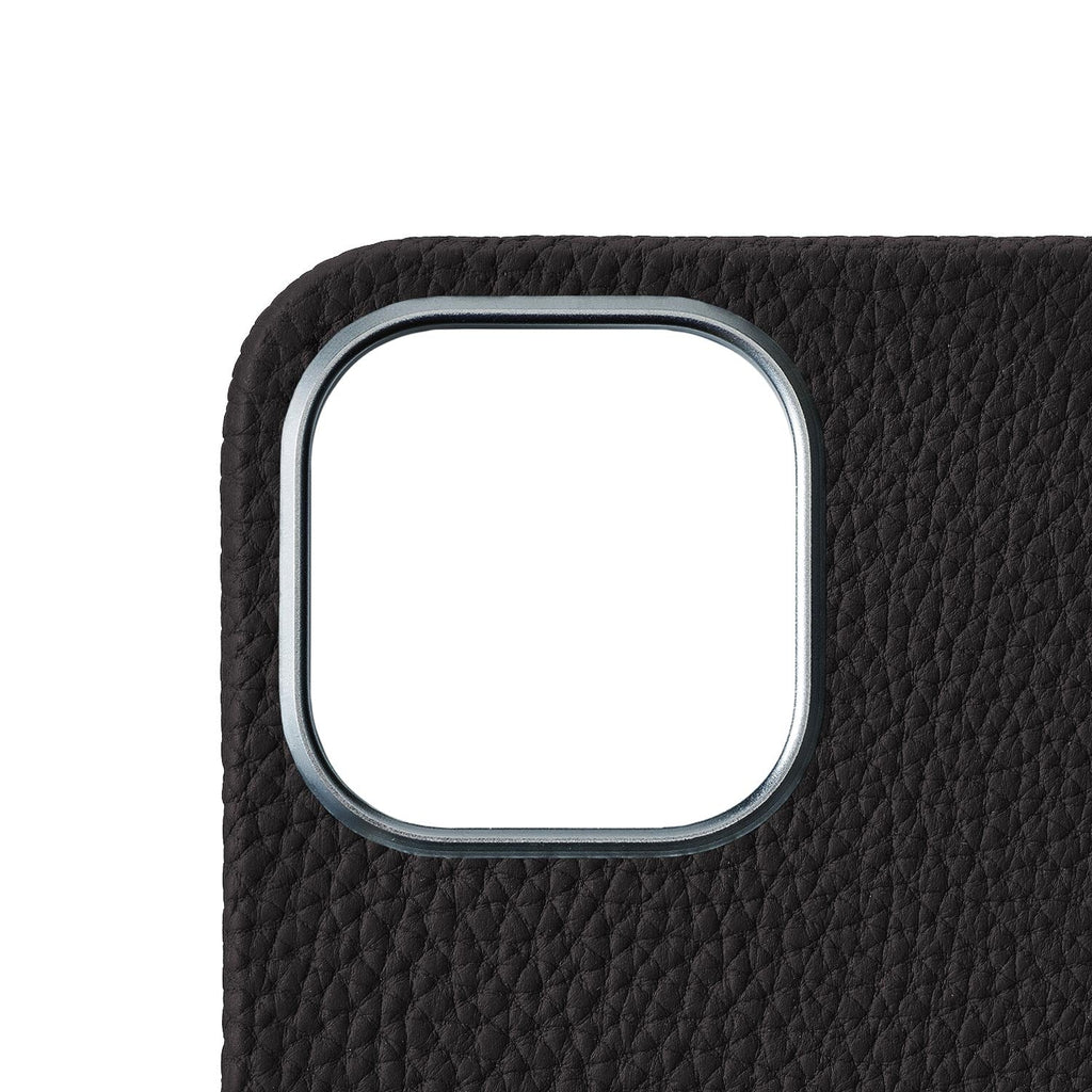 iPhone 15 Pro Max Back Cover Case Shrink Leather (Black)