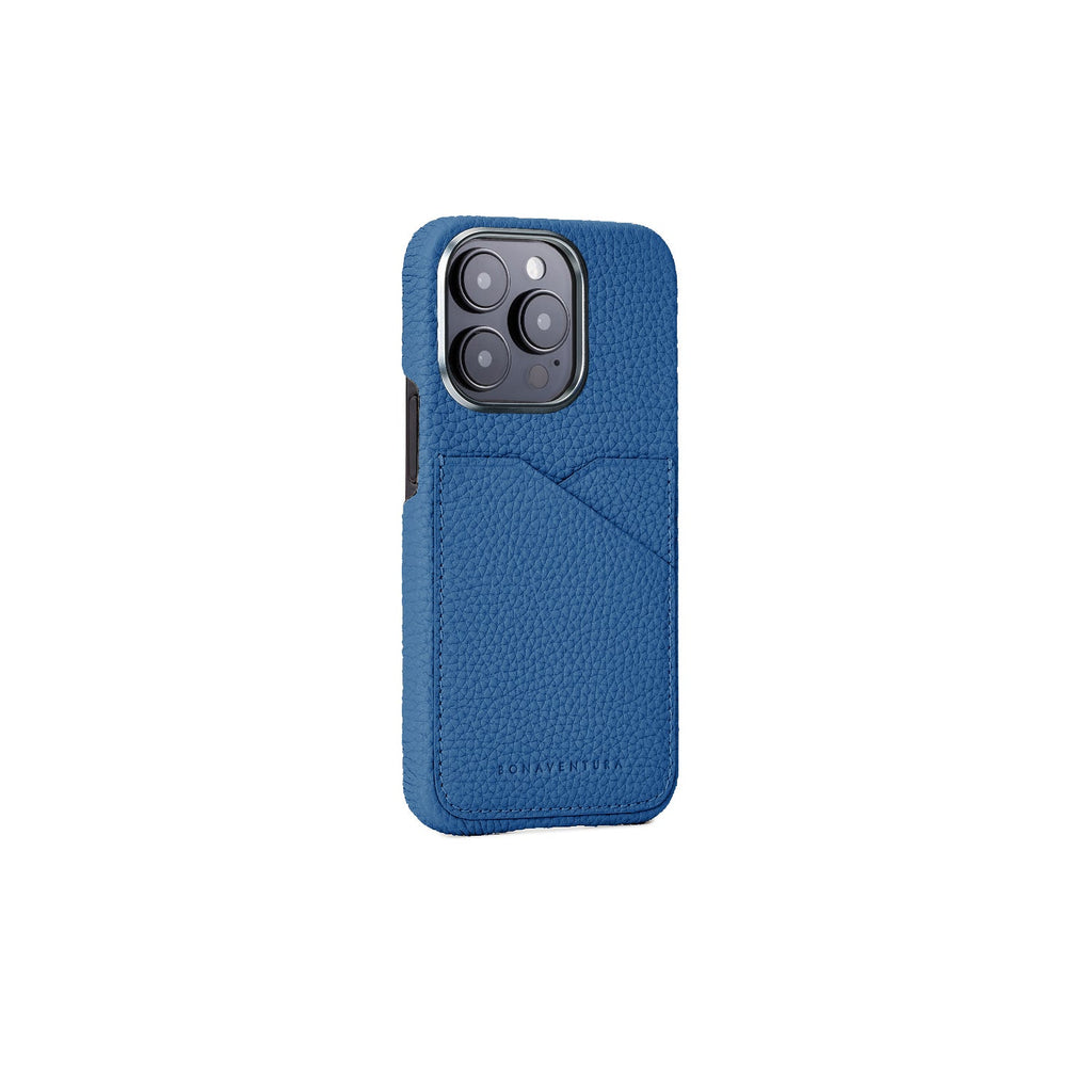SAVOIA × BONAVENTURA iPhone 15 Pro Max Back Cover Case Shrink Leather (Savoia Blue)
