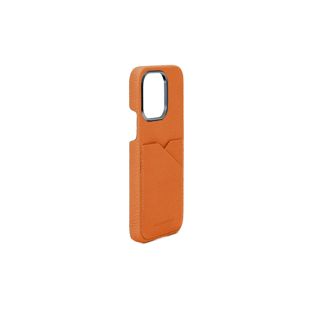 iPhone 15 Pro Max Back Cover Case Shrink Leather (Orange)
