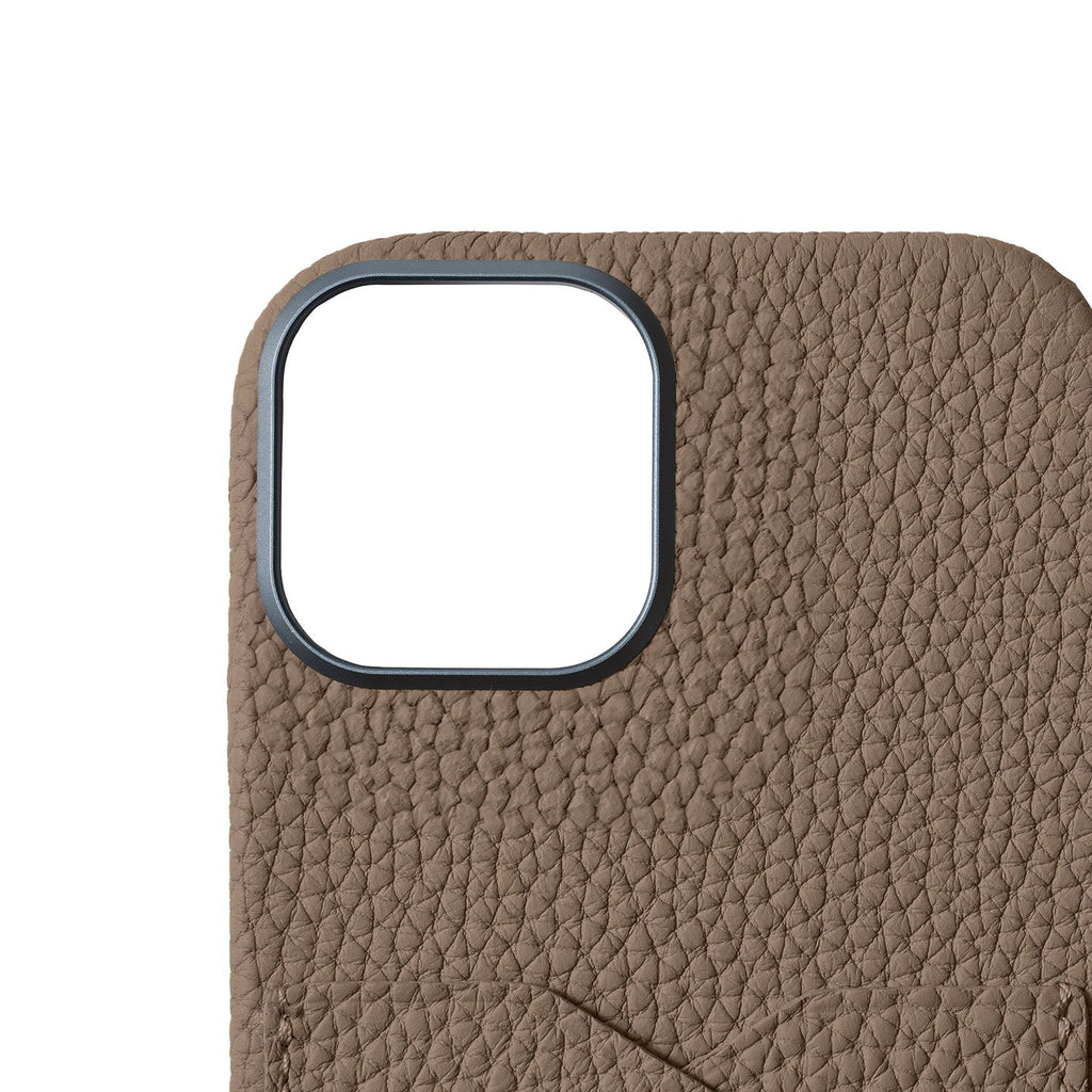 iPhone 16 Back Cover Case Shrink Leather (Etoupe)