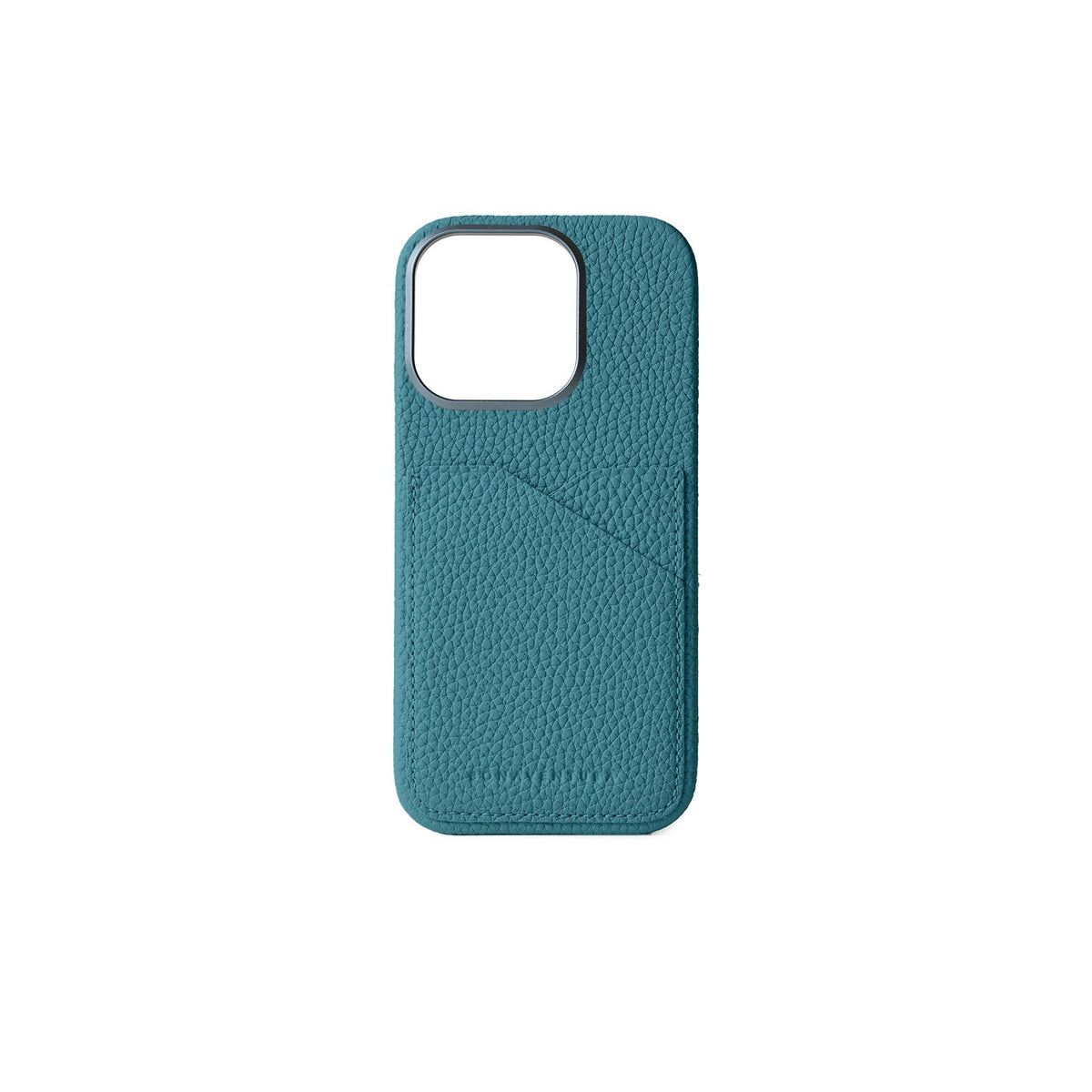 iPhone 16 Pro Back Cover Case Shrink Leather (Blue Cyan)