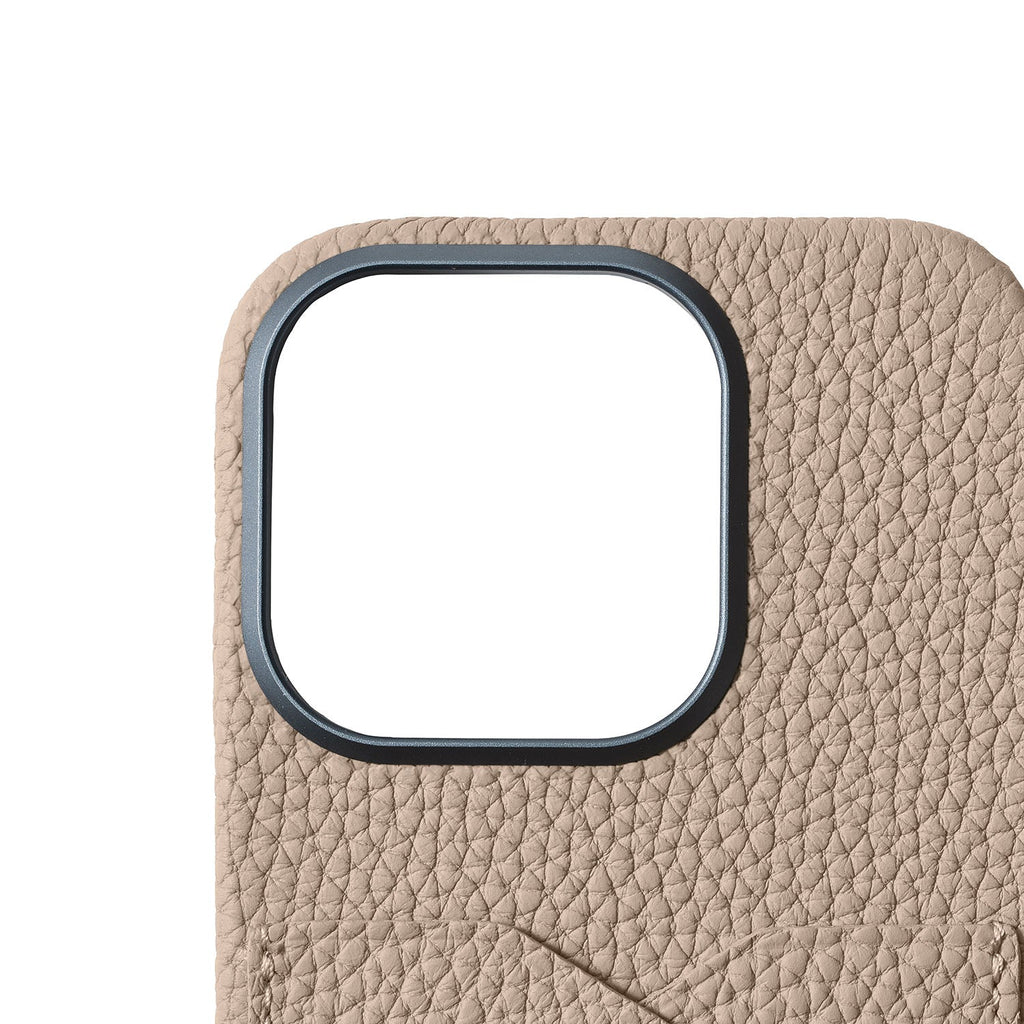 iPhone 16 Pro Back Cover Case Shrink Leather (Greige)