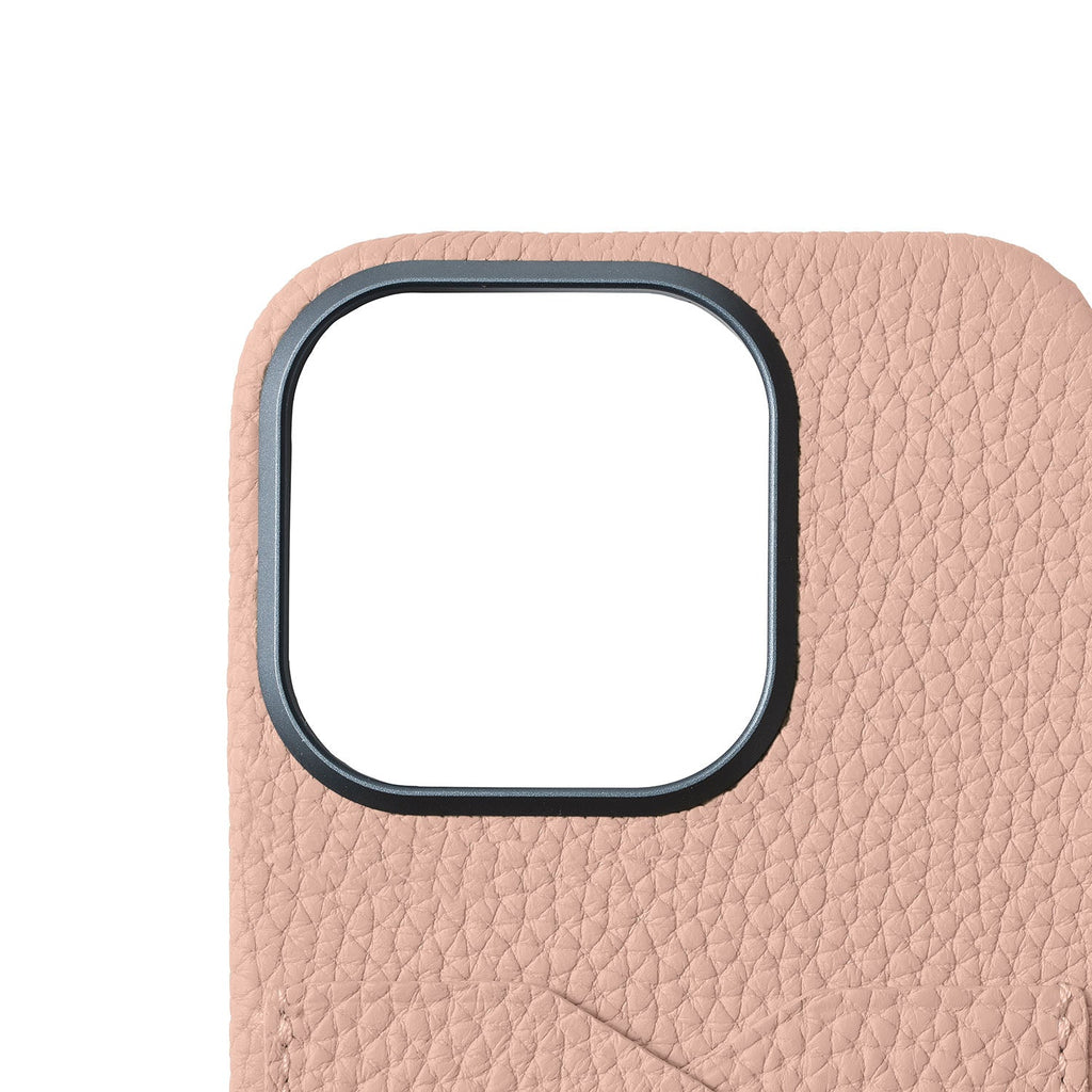 iPhone 16 Pro Back Cover Case Shrink Leather (Almond Pink (Etoupe edge paint))