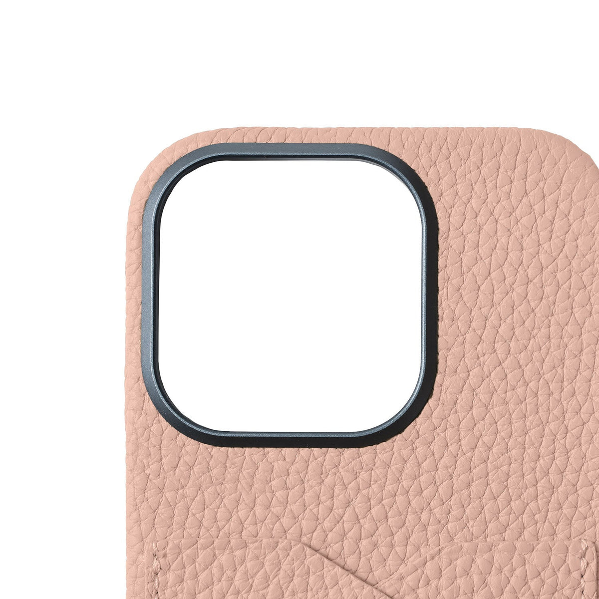 iPhone 16 Pro Back Cover Case Shrink Leather (Almond Pink (Etoupe edge paint))