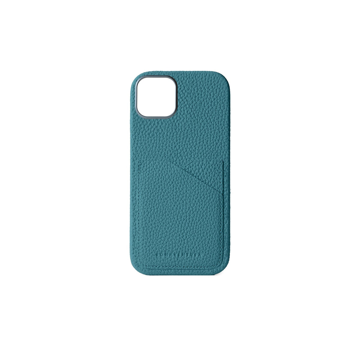 iPhone 16 Plus Back Cover Case Shrink Leather (Blue Cyan)