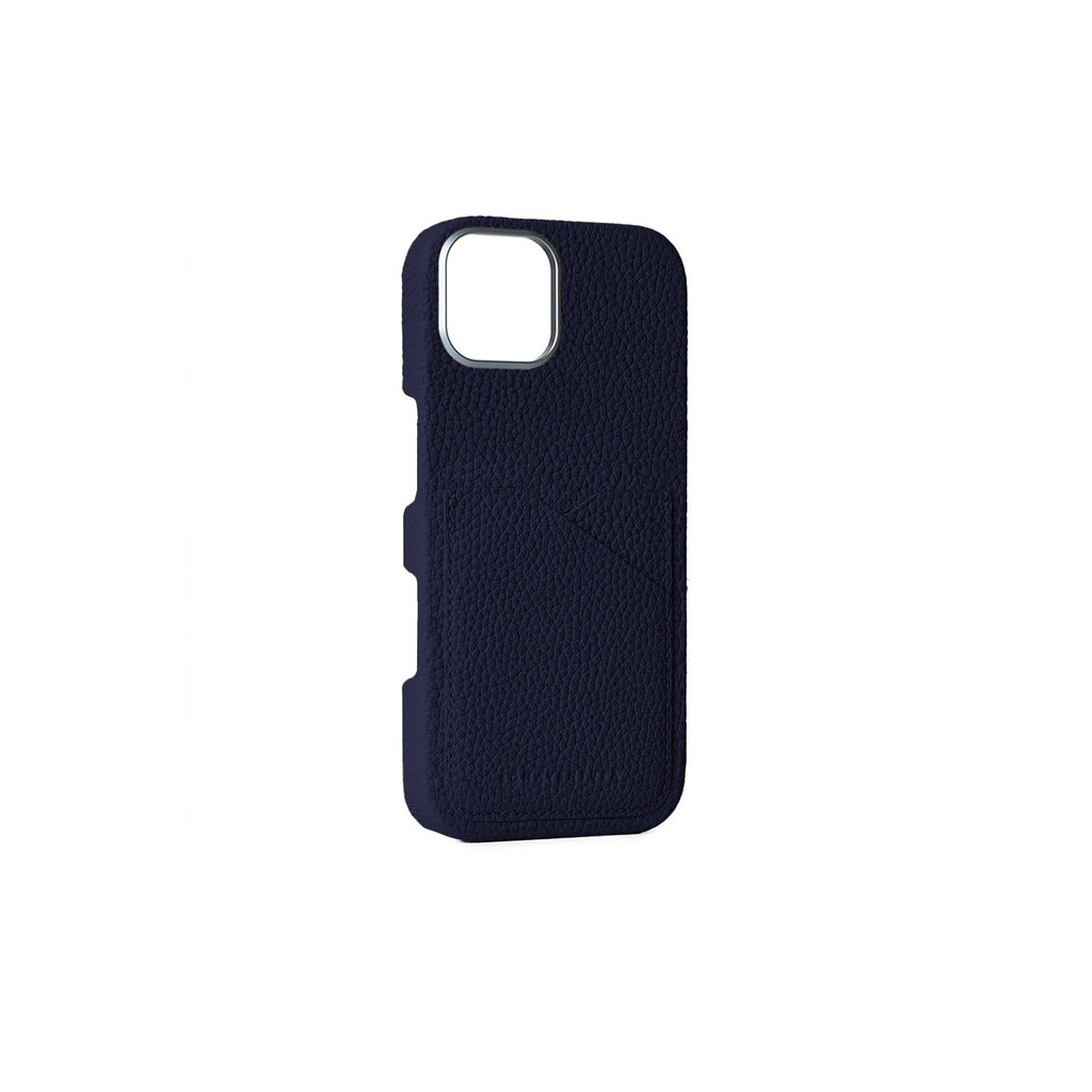 iPhone 16 Plus Back Cover Case Shrink Leather (Navy)