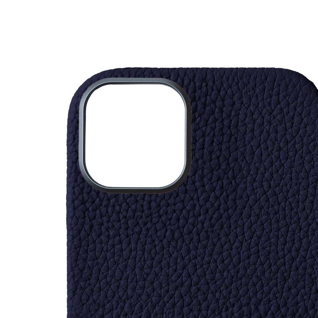 iPhone 16 Plus Back Cover Case Shrink Leather (Navy)