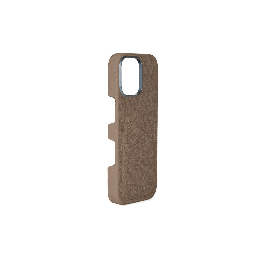 iPhone 16 Pro Max Back Cover Case Shrink Leather (Etoupe)
