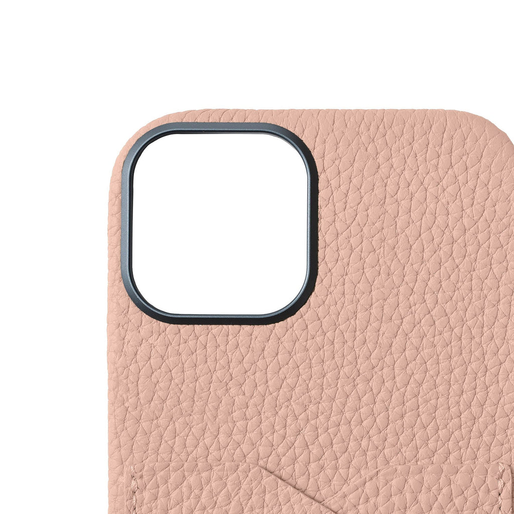 iPhone 17 Back Cover Case Shrink Leather (Almond Pink (Etoupe edge paint))