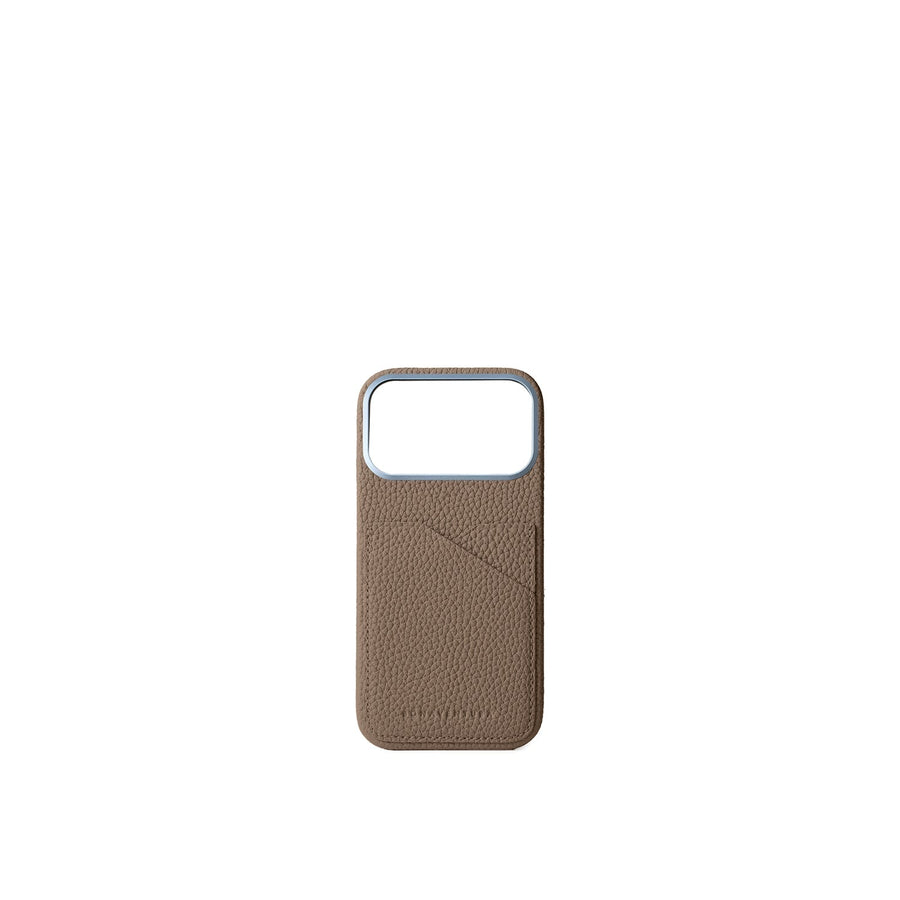 iPhone 17 Pro Max Back Cover Case Shrink Leather (Etoupe)