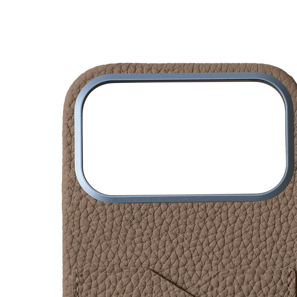 iPhone 18 Pro Max Back Cover Case Shrink Leather (Etoupe)