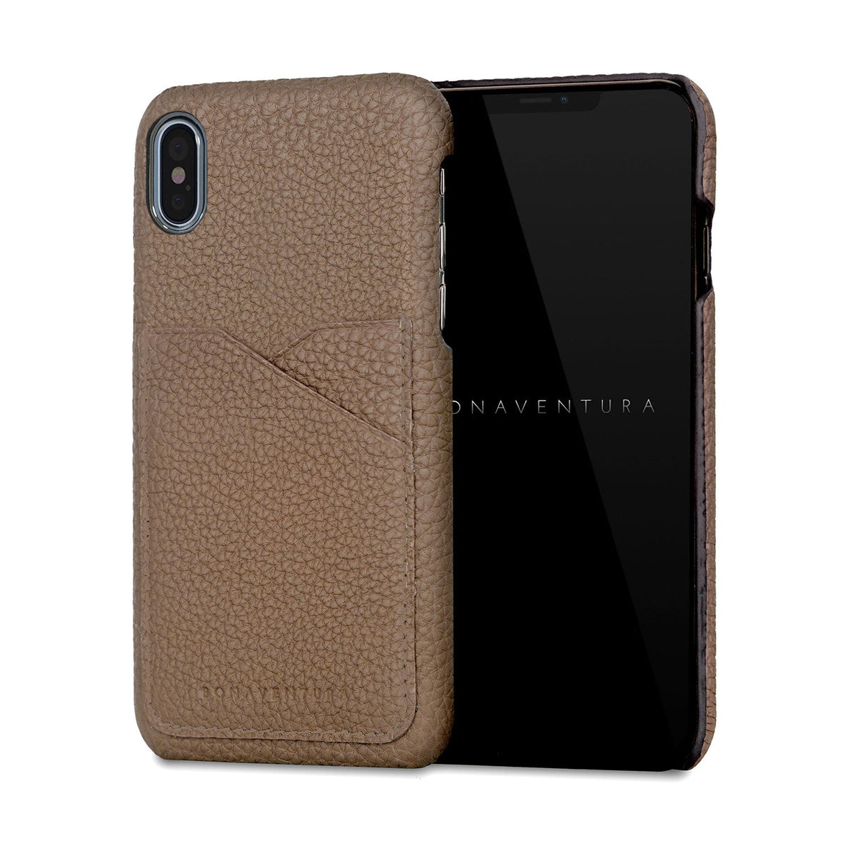 iPhone X / Xs Back Cover Case Shrink Leather (Etoupe)