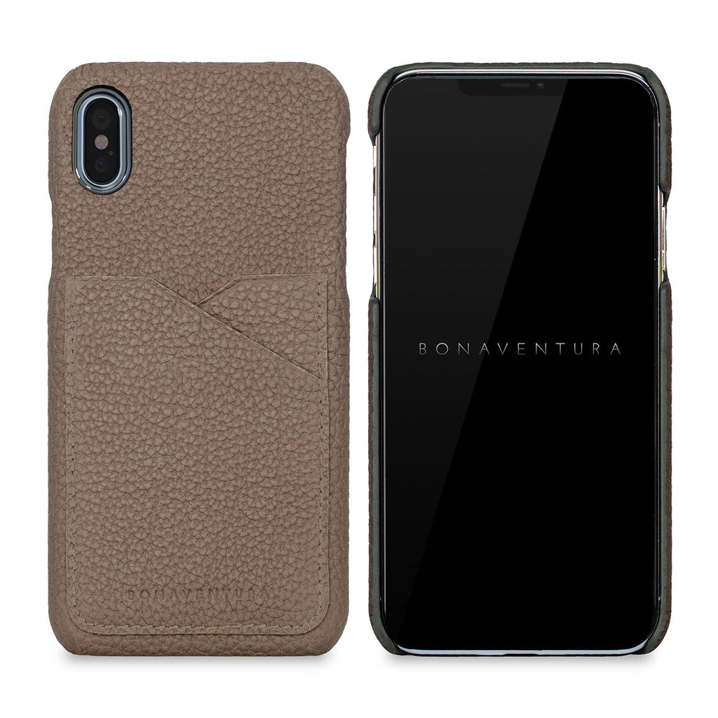 iPhone X / Xs Back Cover Case Shrink Leather (Etoupe)
