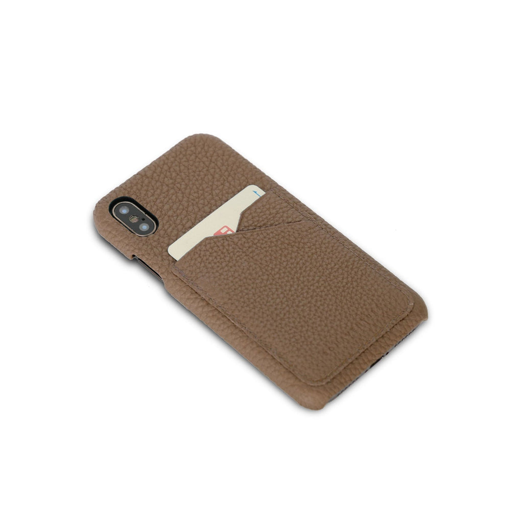 iPhone X / Xs Back Cover Case Shrink Leather (Etoupe)