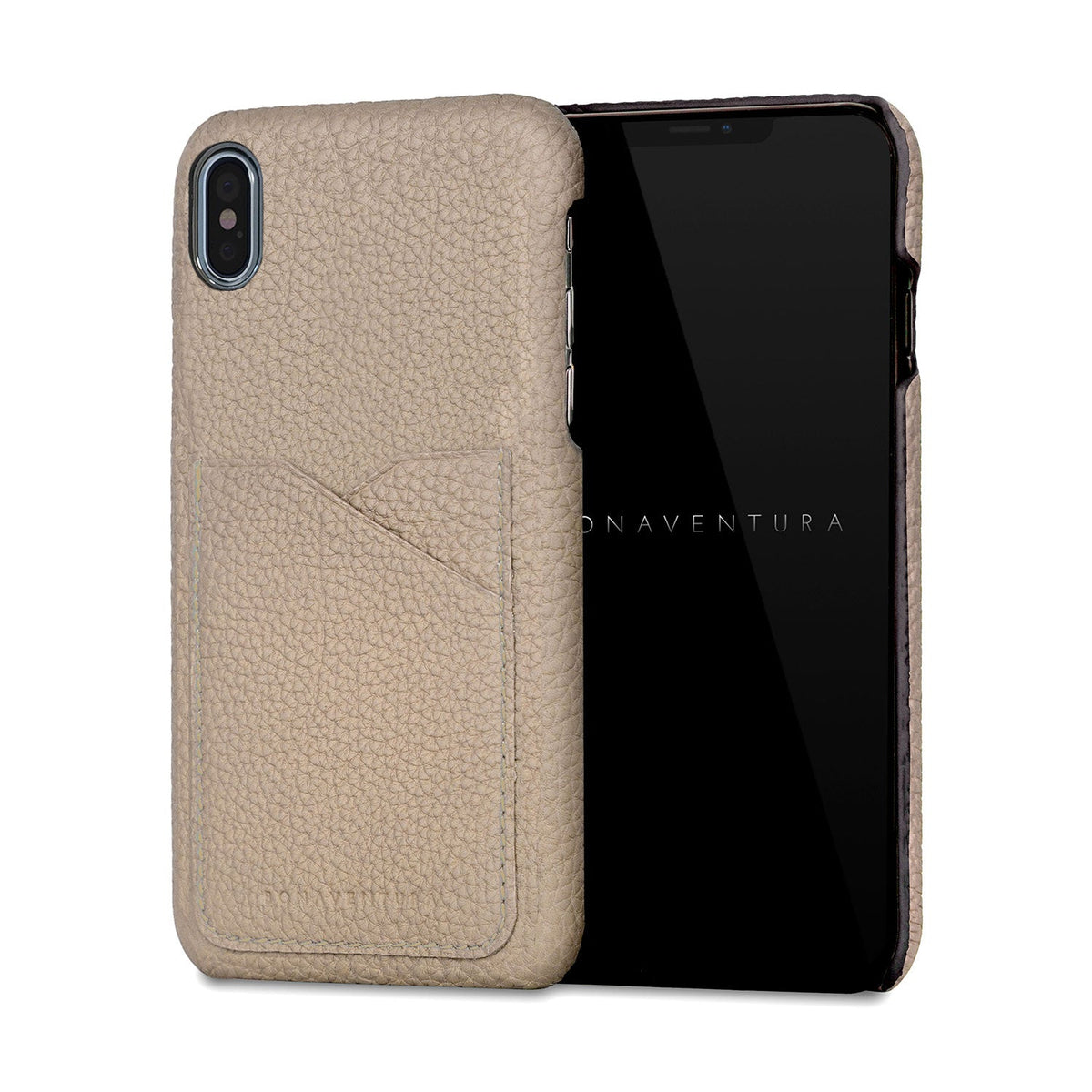 iPhone Xs Max Back Cover Case Shrink Leather (Greige)