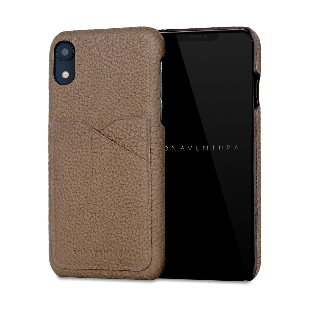iPhone XR Back Cover Case Shrink Leather (Etoupe)
