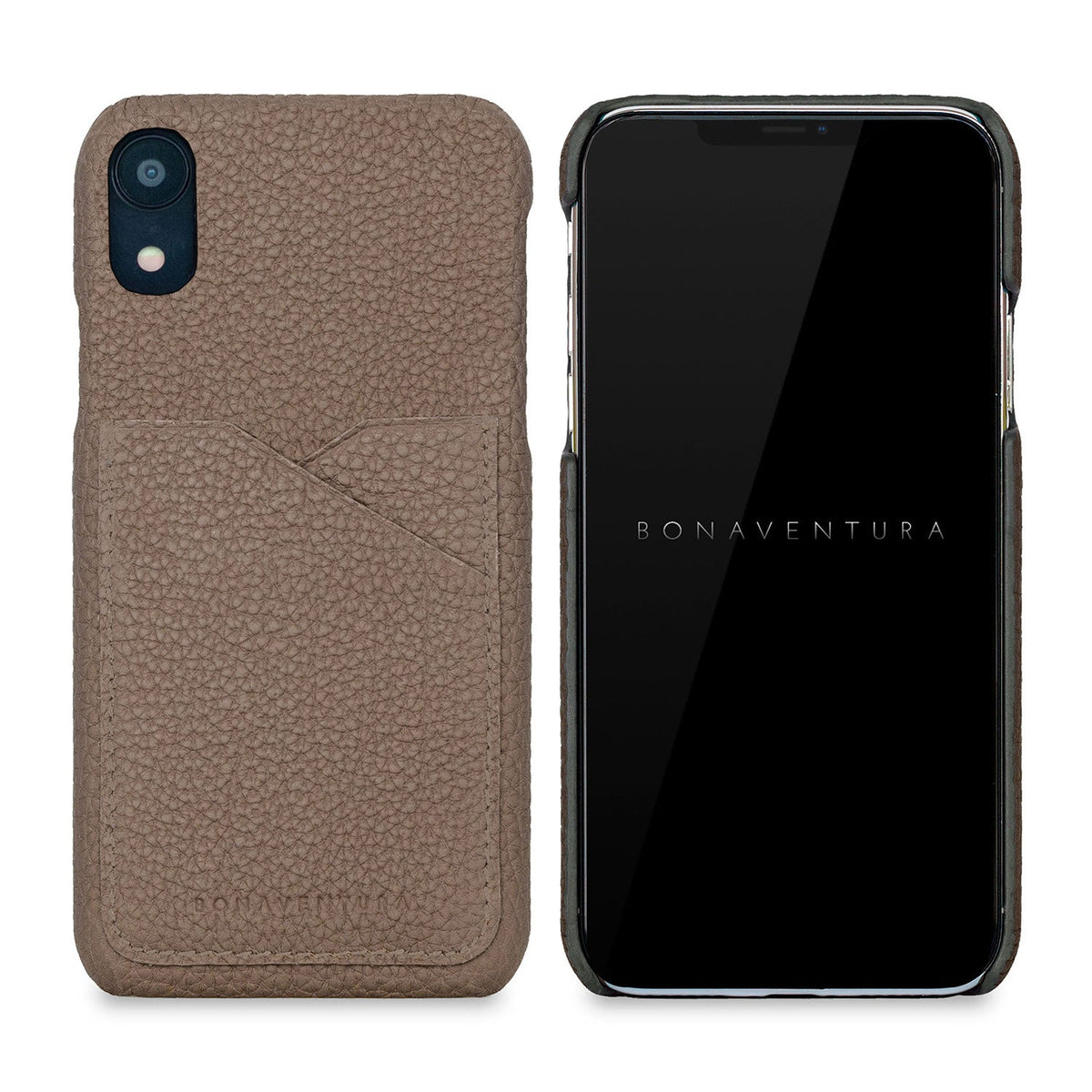 iPhone XR Back Cover Case Shrink Leather (Etoupe)