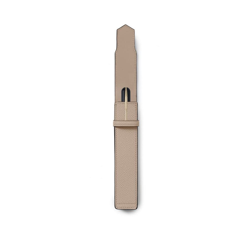 Slim Pen Holder Shrink Leather (Greige)