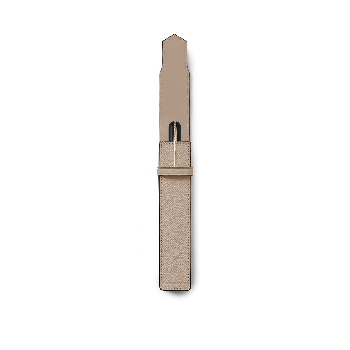 Slim Pen Holder Shrink Leather (Greige)