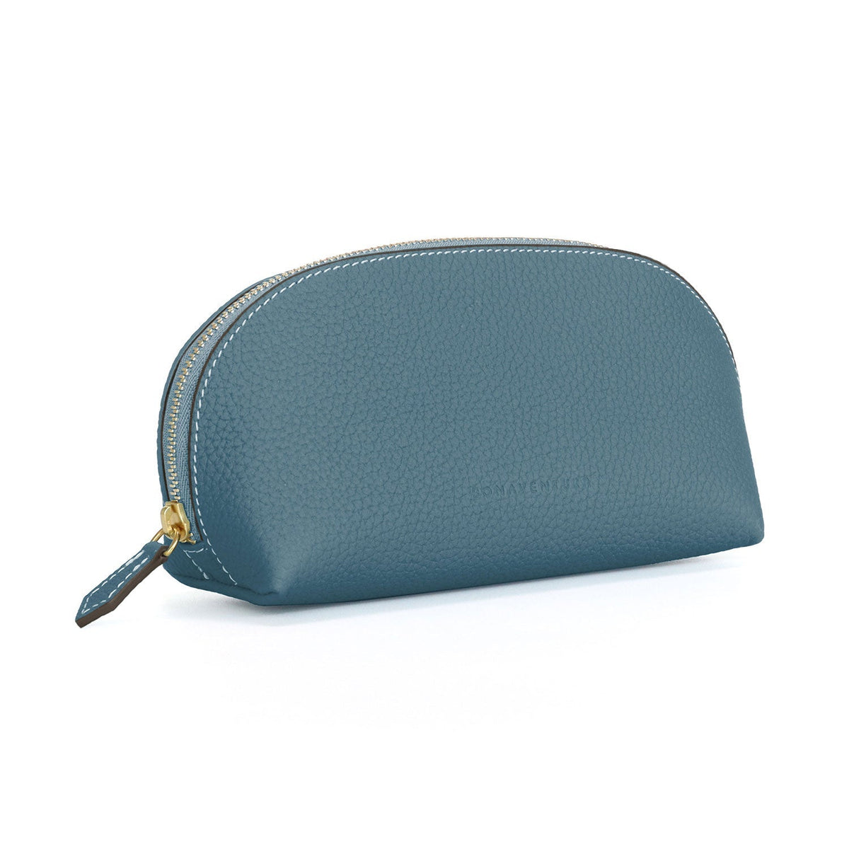 Cosmetic Pouch Shrink Leather (Blue Cyan - Small)