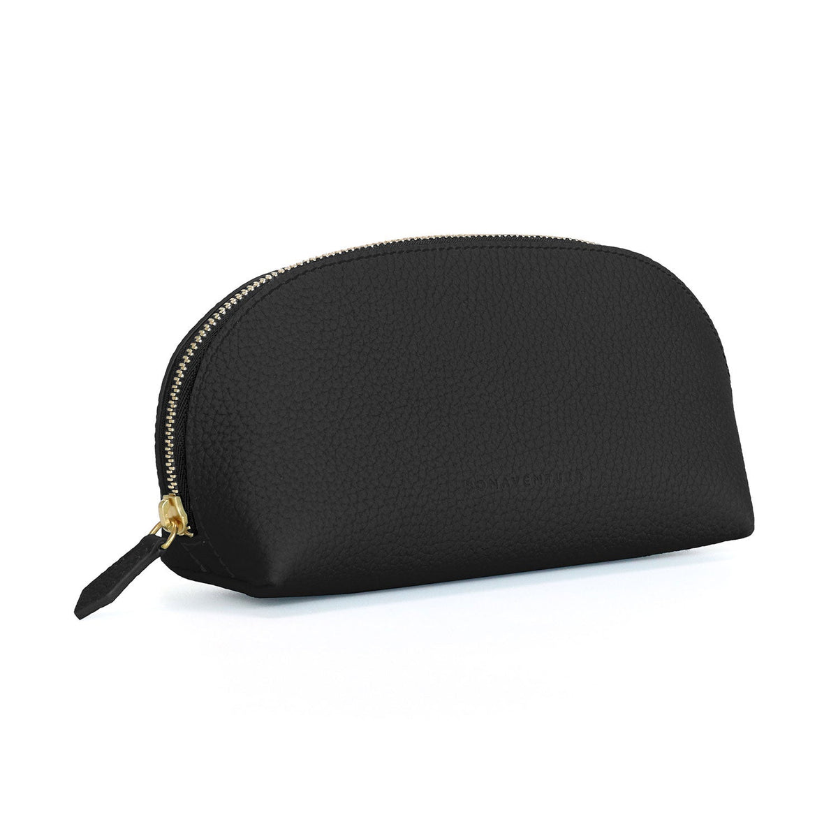 Cosmetic Pouch Shrink Leather (Black - Small)