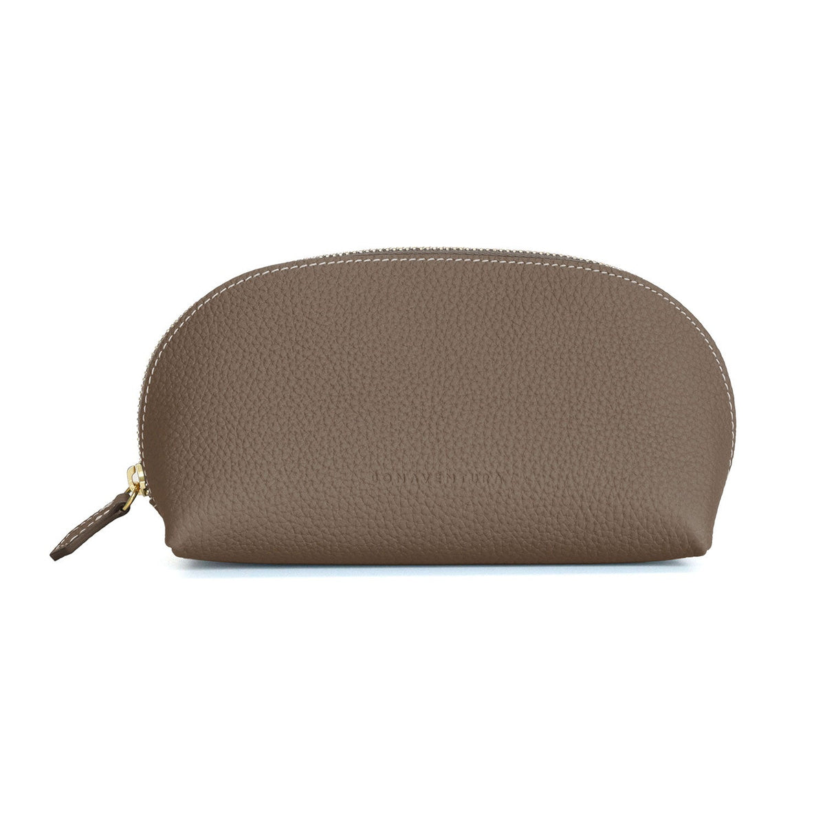 Cosmetic Pouch Shrink Leather (Etoupe - Small)