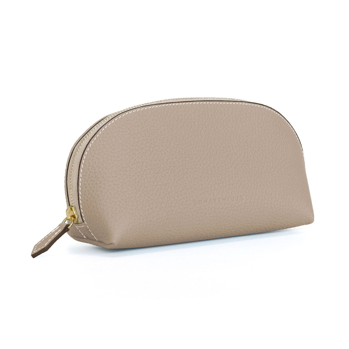 Cosmetic Pouch Shrink Leather (Greige - Small)