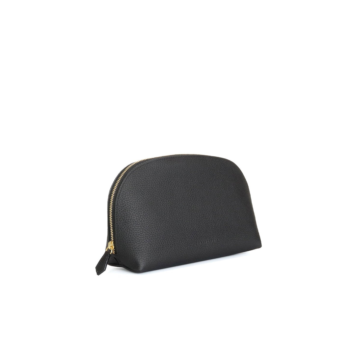 Cosmetic Pouch Shrink Leather (Black - Large)