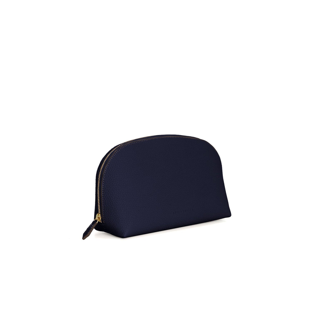 Cosmetic Pouch Shrink Leather (Navy - Large)