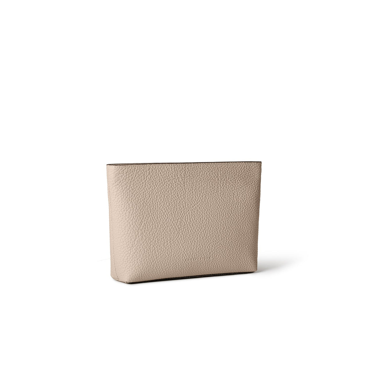 Square Pouch Shrink Leather (Greige - Small)