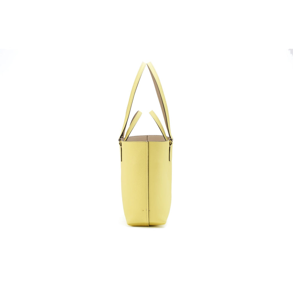 Sophia Reversible Tote Bag Shrink Leather (Greige × Yellow)
