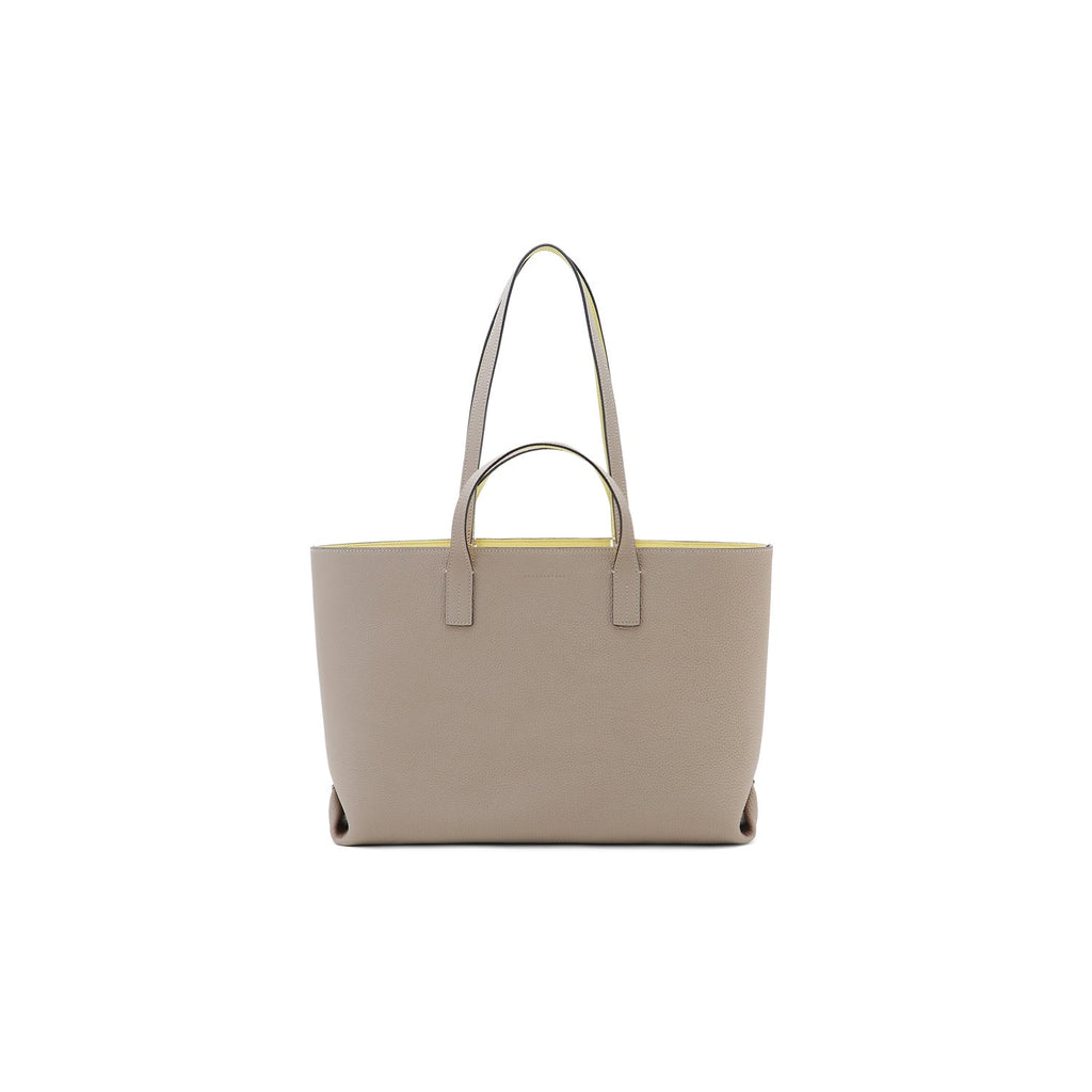 Sophia Reversible Tote Bag Shrink Leather (Greige × Yellow)