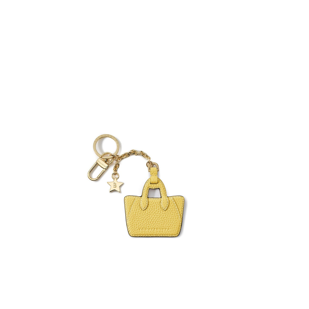Leather Mia Tote Bag Key Holder Shrink Leather (Yellow × Etoupe)