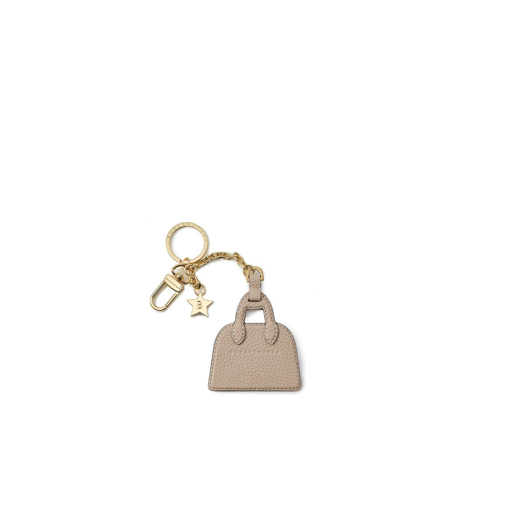 Leather Emma Bag Key Holder Shrink Leather (Greige × Shell Pink)