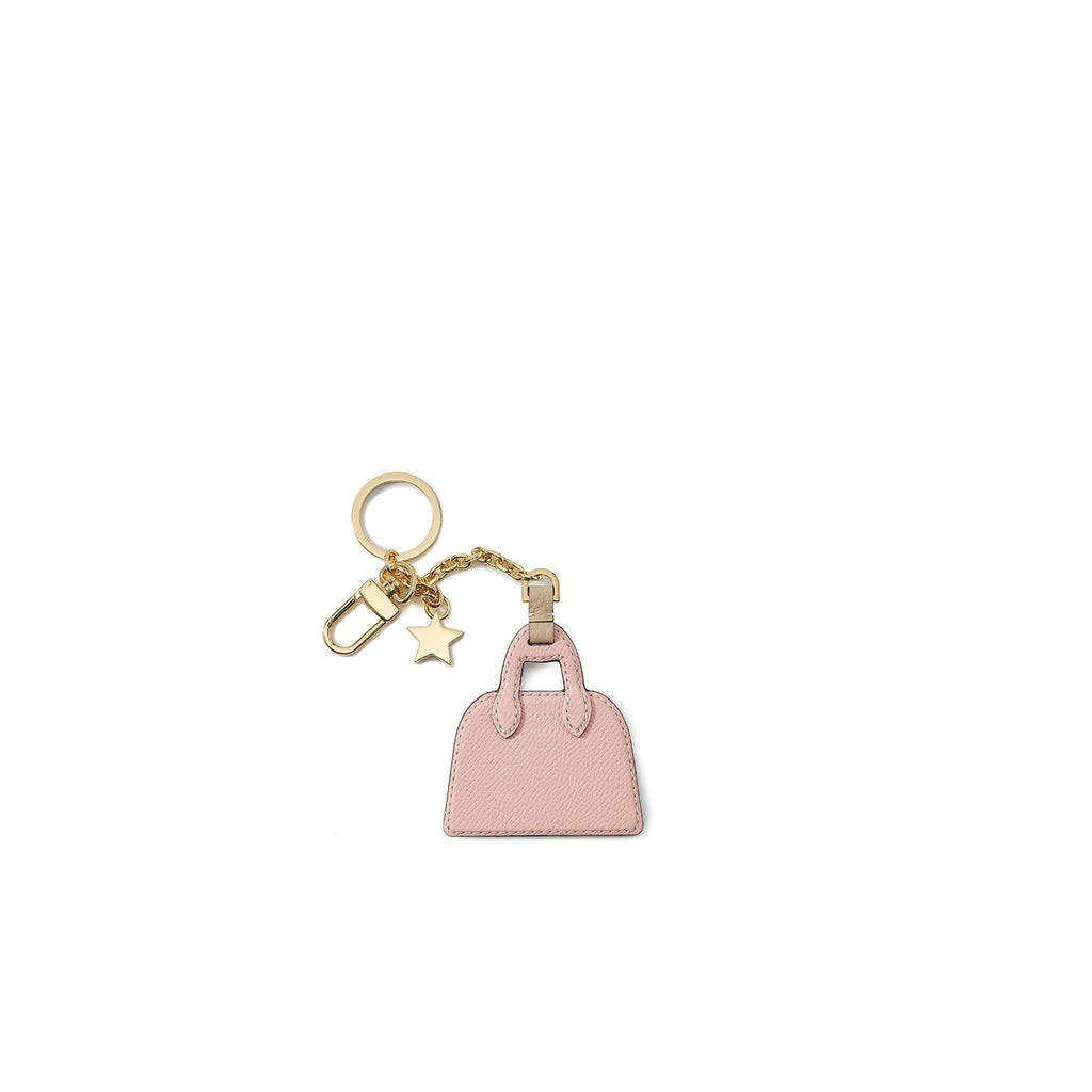 Leather Emma Bag Key Holder Shrink Leather (Greige × Shell Pink)
