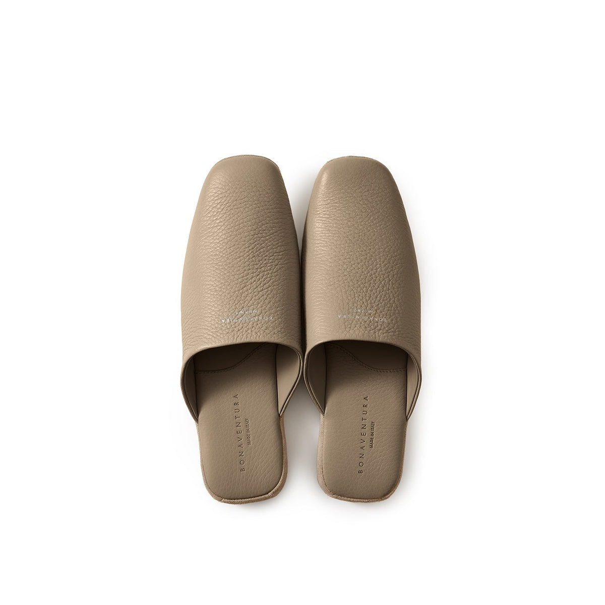 Room Shoes with Logo Shrink Leather (Fango)