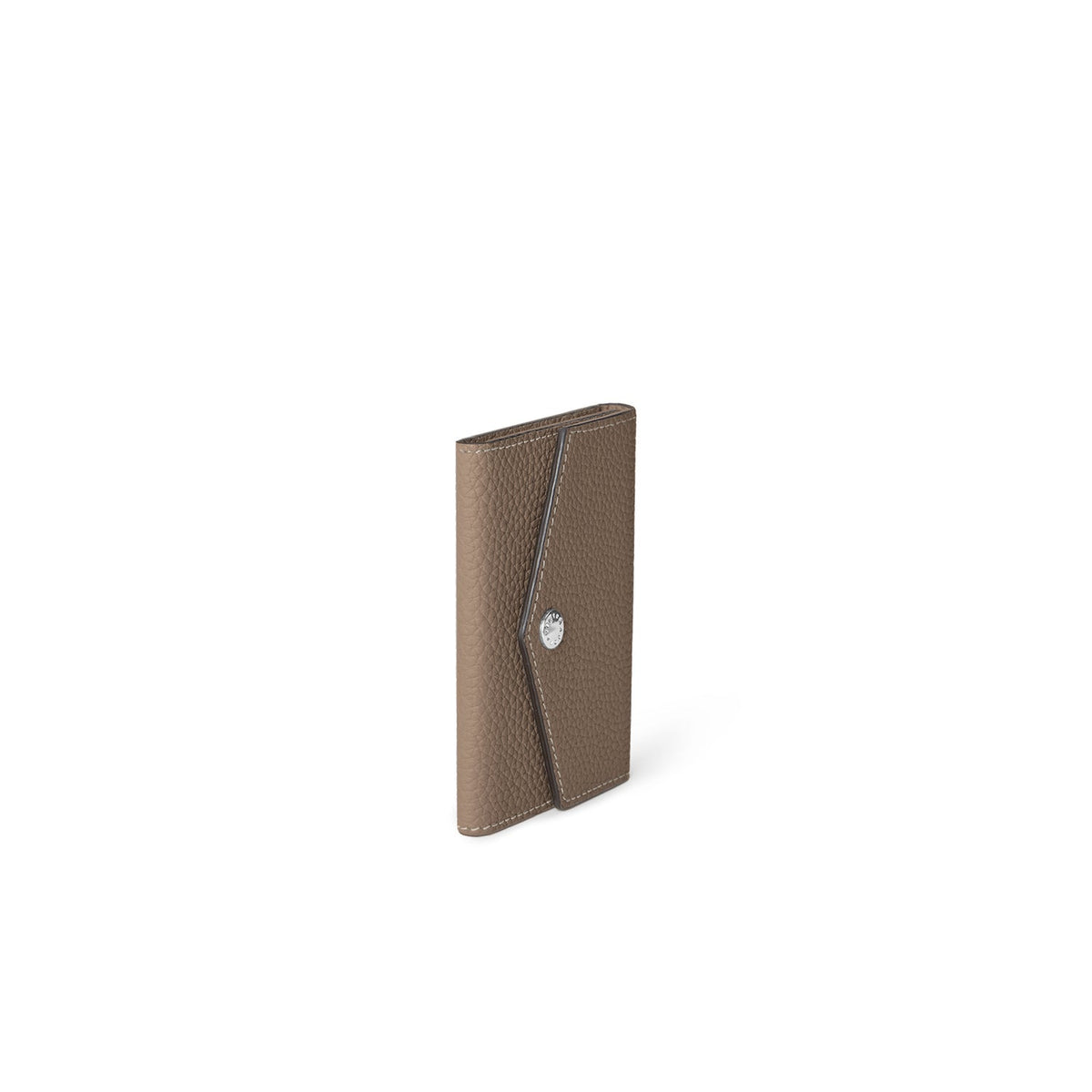 iPhone Back Cover Case with Snap Button Closure Mirror Pouch Shrink Leather (Etoupe)