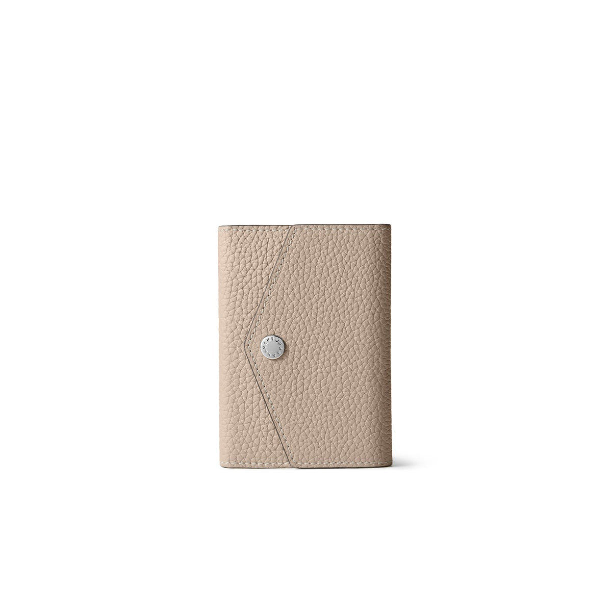 iPhone Back Cover Case with Snap Button Closure Mirror Pouch Shrink Leather (Greige)