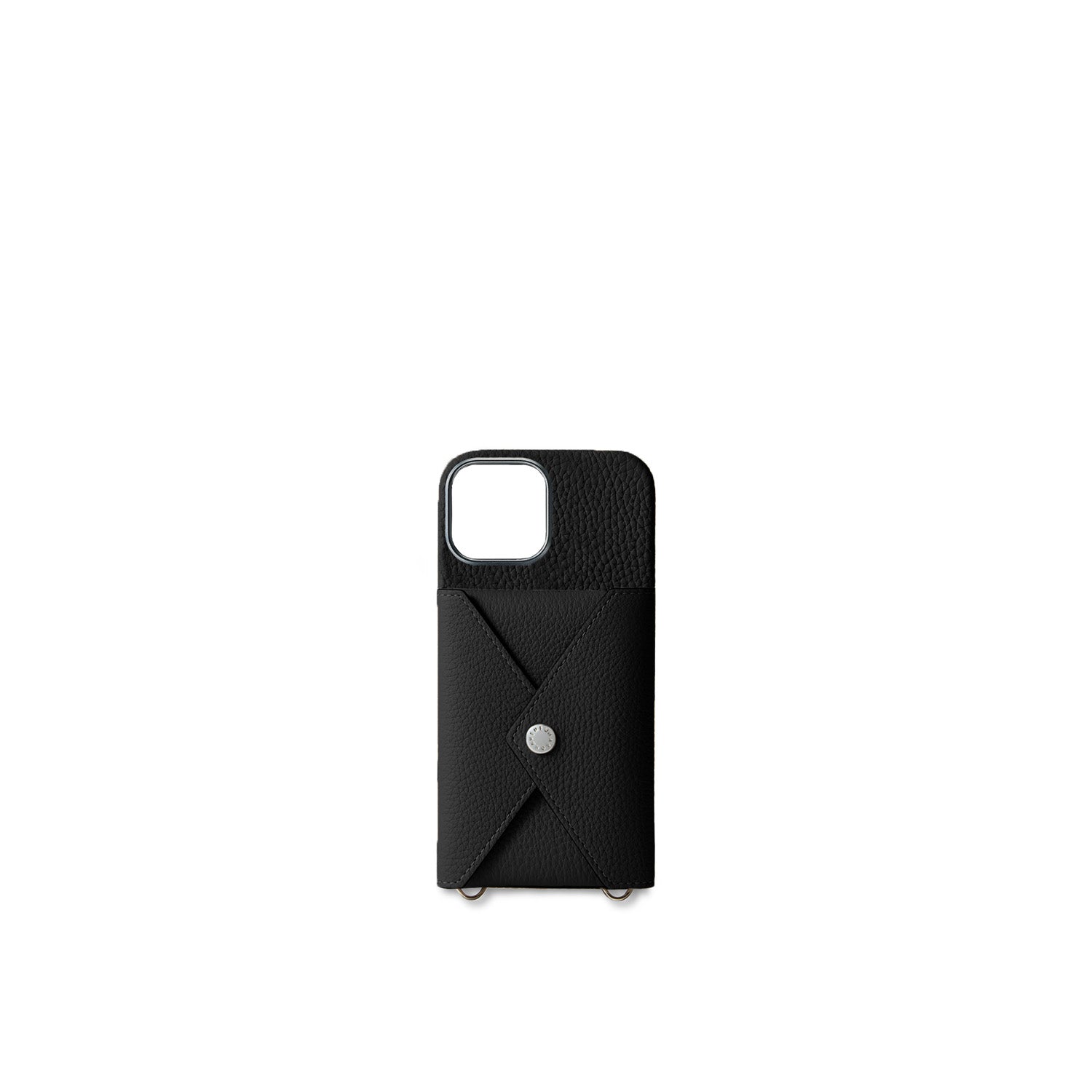 (iPhone 17) Snap Button Back Cover Case Shrink Leather