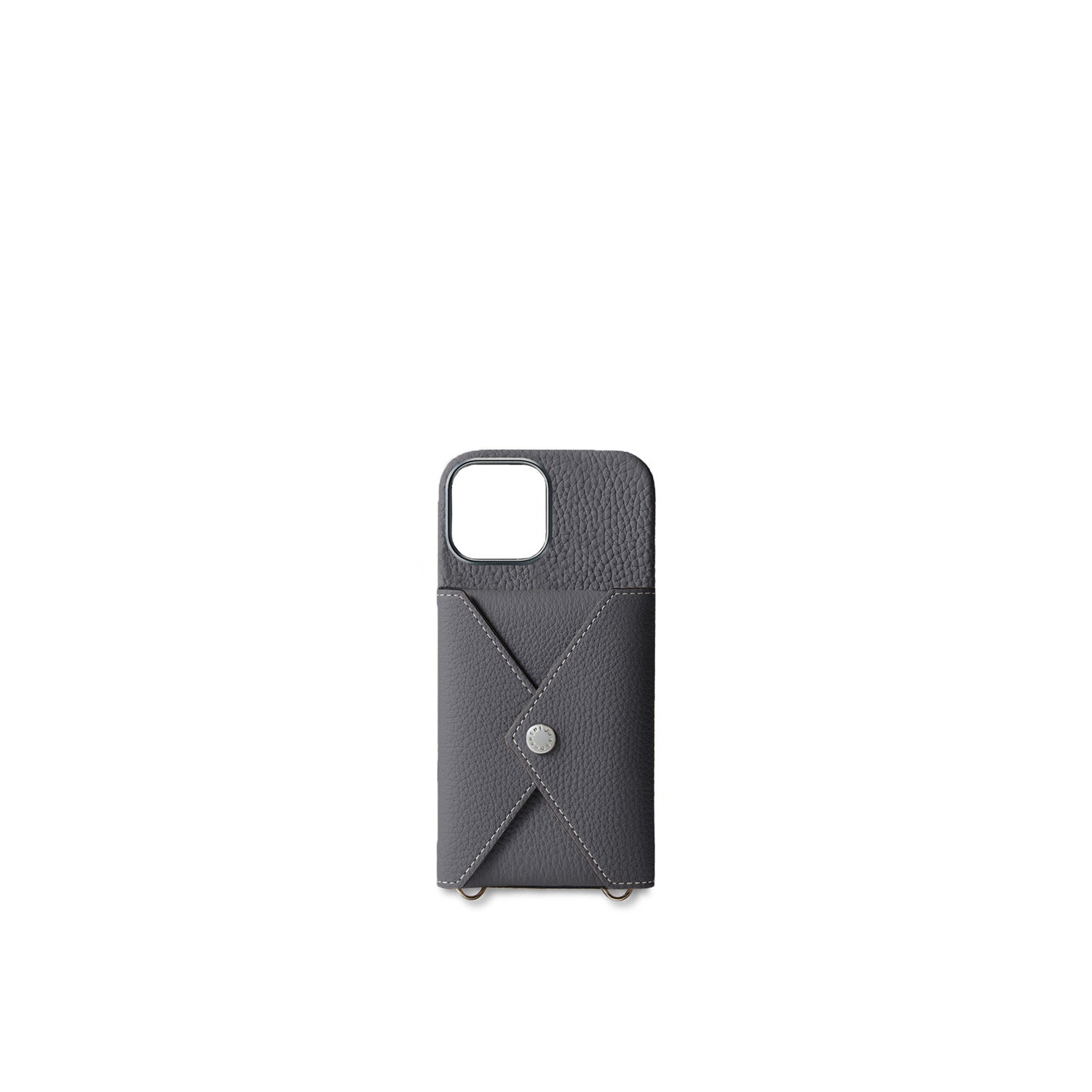 (iPhone 17) Snap Button Back Cover Case Shrink Leather