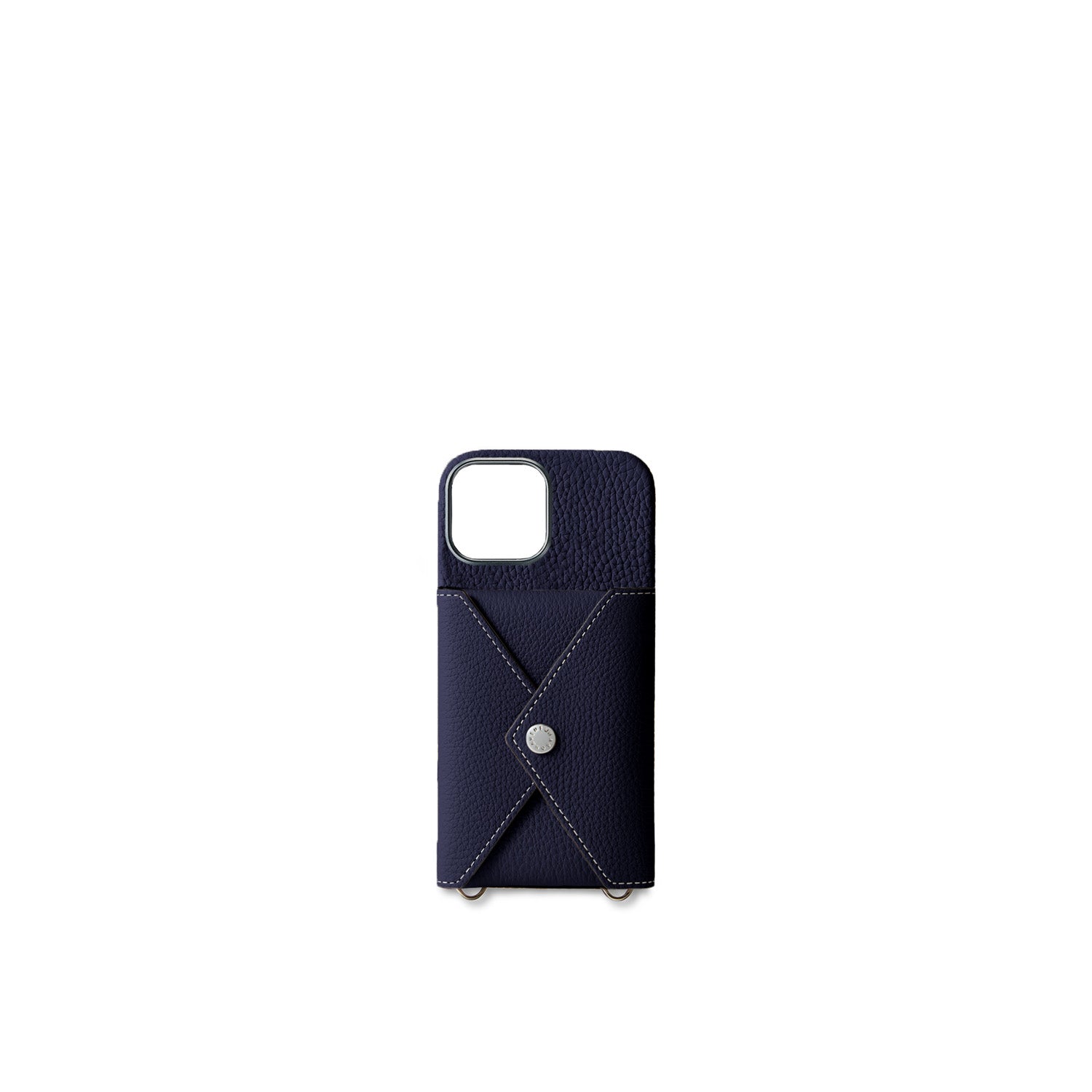 (iPhone 17) Snap Button Back Cover Case Shrink Leather